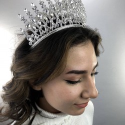 Gümüş Rengi Chloe Model Kına Ve Gelin Tacı-GELINTACI-30