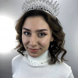 Gümüş Rengi Chloe Model Kına Ve Gelin Tacı-GELINTACI-30