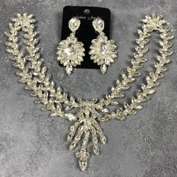 Gümüş Sema Alınlık Gelin Kına Tacı Saç Aksesuarı Ve Mekikli Küpe Seti-GELINTACI-322