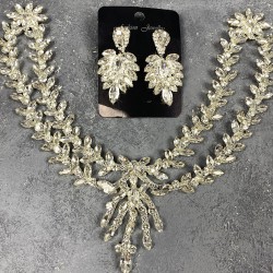 Gümüş Sema Alınlık Gelin Kına Tacı Saç Aksesuarı Ve İnce Mekik Küpe Seti-GELINTACI-328