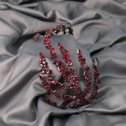 Bordo Çift Taraflı Selena Model Kına Ve Gelin Tacı-GELINTACI-338 Bordo Çift Taraflı Selena Model Kına Ve Gelin Tacı-GELINTACI-338
