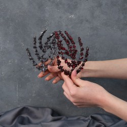 Bordo Çift Taraflı Selena Model Kına Ve Gelin Tacı-GELINTACI-338 Bordo Çift Taraflı Selena Model Kına Ve Gelin Tacı-GELINTACI-338
