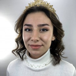 Koyu Gold Rengi Olivia Model Kına Ve Gelin Tacı-GELINTACI-34