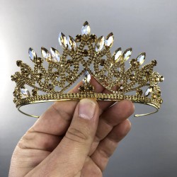 Koyu Gold Rengi Olivia Model Kına Ve Gelin Tacı-GELINTACI-34