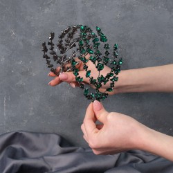 Yeşil Çift Taraflı Selena Model Kına Ve Gelin Tacı-GELINTACI-341 Yeşil Çift Taraflı Selena Model Kına Ve Gelin Tacı-GELINTACI-341