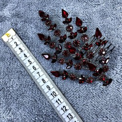 Bordo Tek Yapraklı Helen Model Kına Tacı Saç Aksesuarı-GELINTACI-343 Bordo Tek Yapraklı Helen Model Kına Tacı Saç Aksesuarı-GELINTACI-343