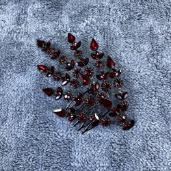 Bordo Tek Yapraklı Helen Model Kına Tacı Saç Aksesuarı-GELINTACI-343 Bordo Tek Yapraklı Helen Model Kına Tacı Saç Aksesuarı-GELINTACI-343