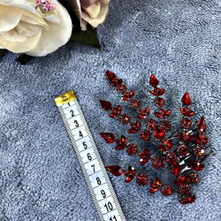 Kırmızı Tek Yapraklı Helen Model Kına Tacı Saç Aksesuarı-GELINTACI-345 Kırmızı Tek Yapraklı Helen Model Kına Tacı Saç Aksesuarı-GELINTACI-345