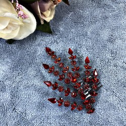 Kırmızı Tek Yapraklı Helen Model Kına Tacı Saç Aksesuarı-GELINTACI-345 Kırmızı Tek Yapraklı Helen Model Kına Tacı Saç Aksesuarı-GELINTACI-345