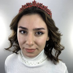 Florence Kırmızı Gold Kına Ve Gelin Tacı-GELINTACI-41 Florence Kırmızı Gold Kına Ve Gelin Tacı-GELINTACI-41