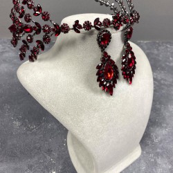 Bordo Çift Taraflı Selen Model Kına Gelin Tacı Ve Mekikli Küpe Takımı-GELINTACI-415 Bordo Çift Taraflı Selen Model Kına Gelin Tacı Ve Mekikli Küpe Takımı-GELINTACI-415