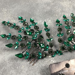 Yeşil Çift Yapraklı Helen Model Kına Tacı Saç Aksesuarı Ve Küpe Takımı-GELINTACI-422 Yeşil Çift Yapraklı Helen Model Kına Tacı Saç Aksesuarı Ve Küpe Takımı-GELINTACI-422