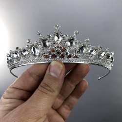 Gümüş Renk Büyük Kristalli Kına Ve Gelin Tacı-GELINTACI-43 Gümüş Renk Büyük Kristalli Kına Ve Gelin Tacı-GELINTACI-43