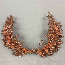 Rose Rengi Serra Model Çift Taraflı Kına Ve Gelin Saç Aksesuarı-GELINTACI-502 Rose Rengi Serra Model Çift Taraflı Kına Ve Gelin Saç Aksesuarı-GELINTACI-502