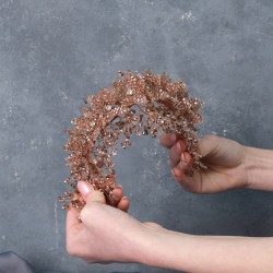 Rose Rengi Sade Boncuklu Çiçek Desenli Kına Ve Gelin Tacı-GELINTACI-514 Rose Rengi Sade Boncuklu Çiçek Desenli Kına Ve Gelin Tacı-GELINTACI-514