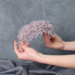 Lila Sade Boncuklu Çiçek Desenli Kına Ve Gelin Tacı-GELINTACI-518 Lila Sade Boncuklu Çiçek Desenli Kına Ve Gelin Tacı-GELINTACI-518