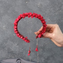 Kırmızı Savin Mineli Özel Tasarım Kına Ve Gelin Tacı-GELINTACI-524 Kırmızı Savin Mineli Özel Tasarım Kına Ve Gelin Tacı-GELINTACI-524