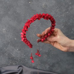Kırmızı Savin Mineli Özel Tasarım Kına Ve Gelin Tacı-GELINTACI-524 Kırmızı Savin Mineli Özel Tasarım Kına Ve Gelin Tacı-GELINTACI-524