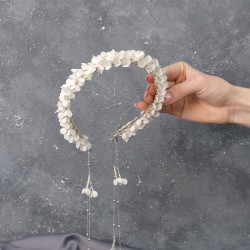 Beyaz Savin Mineli Özel Tasarım Kına Ve Gelin Tacı-GELINTACI-528 Beyaz Savin Mineli Özel Tasarım Kına Ve Gelin Tacı-GELINTACI-528