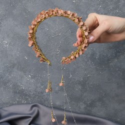 Bal Rengi Savin Mineli Özel Tasarım Kına Ve Gelin Tacı-GELINTACI-529 Bal Rengi Savin Mineli Özel Tasarım Kına Ve Gelin Tacı-GELINTACI-529