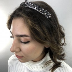 Antrasit Gümüş İsabella Model Kına Tacı-GELINTACI-53 Antrasit Gümüş İsabella Model Kına Tacı-GELINTACI-53