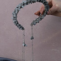 Açık Gri Savin Mineli Özel Tasarım Kına Ve Gelin Tacı-GELINTACI-530 Açık Gri Savin Mineli Özel Tasarım Kına Ve Gelin Tacı-GELINTACI-530