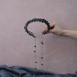 Koyu Gri Savin Mineli Özel Tasarım Kına Ve Gelin Tacı-GELINTACI-533 Koyu Gri Savin Mineli Özel Tasarım Kına Ve Gelin Tacı-GELINTACI-533