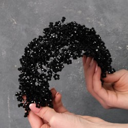 Siyah Nilsa Boncuklu Kına Gelin Tacı Ve Türban Aksesuarı-GELINTACI-536 Siyah Nilsa Boncuklu Kına Gelin Tacı Ve Türban Aksesuarı-GELINTACI-536