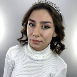 Gümüş Renk İsabella Model Kına Tacı-GELINTACI-54 Gümüş Renk İsabella Model Kına Tacı-GELINTACI-54