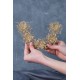 Bal Rengi Sinay Model Çiçek Motifli Kına Gelin Tacı Ve Türban Aksesuarı-GELINTACI-557