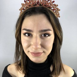 Kırmızı Gold Arven Model Kına Ve Gelin Tacı-GELINTACI-59 Kırmızı Gold Arven Model Kına Ve Gelin Tacı-GELINTACI-59