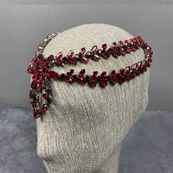 Bordo Naomi Model Alınlık Gelin Saç Aksesuarı -GELINTACI-613