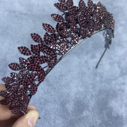 Bordo Jessie Model Şık Taşlı Kına Ve Gelin Tacı Saç Aksesuarı-GELINTACI-631 Bordo Jessie Model Şık Taşlı Kına Ve Gelin Tacı Saç Aksesuarı-GELINTACI-631