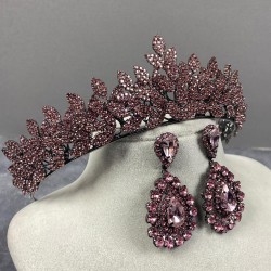 Pembe Jessie Model Şık Taşlı Kına Tacı Ve Damla Küpe Takımı-GELINTACI-653 Pembe Jessie Model Şık Taşlı Kına Tacı Ve Damla Küpe Takımı-GELINTACI-653