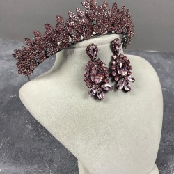 Pembe Jessie Model Şık Taşlı Kına Tacı Ve Üç Mekik Küpe Takımı-GELINTACI-660 Pembe Jessie Model Şık Taşlı Kına Tacı Ve Üç Mekik Küpe Takımı-GELINTACI-660