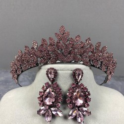 Pembe Jessie Model Şık Taşlı Kına Tacı Ve Üç Mekik Küpe Takımı-GELINTACI-660 Pembe Jessie Model Şık Taşlı Kına Tacı Ve Üç Mekik Küpe Takımı-GELINTACI-660