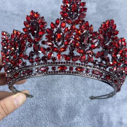 Bordo Meriva Model Yüksek Taşlı Kına Ve Gelin Tacı-GELINTACI-666