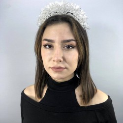 Gümüş Rengi Gülbahar Kına Ve Gelin Tacı-GELINTACI-76 Gümüş Rengi Gülbahar Kına Ve Gelin Tacı-GELINTACI-76
