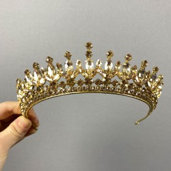 Bal Rengi Catherine Taşlı Kına Ve Gelin Tacı-GELINTACI-820 Bal Rengi Catherine Taşlı Kına Ve Gelin Tacı-GELINTACI-820