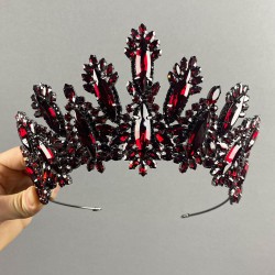 Bordo Diana Yüksek Taşlı Kına Ve Gelin Tacı-GELINTACI-848 Bordo Diana Yüksek Taşlı Kına Ve Gelin Tacı-GELINTACI-848