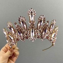 Pembe Gold Diana Yüksek Taşlı Kına Ve Gelin Tacı-GELINTACI-853 Pembe Gold Diana Yüksek Taşlı Kına Ve Gelin Tacı-GELINTACI-853