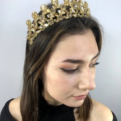 Gold Rengi Zeety Model Kına Ve Gelin Tacı-GELINTACI-88 Gold Rengi Zeety Model Kına Ve Gelin Tacı-GELINTACI-88