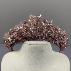 Pembe Boncuk İşlemeli Yoğun Akbahar Gelin Ve Kına Tacı-GELINTACI-976 Pembe Boncuk İşlemeli Yoğun Akbahar Gelin Ve Kına Tacı-GELINTACI-976