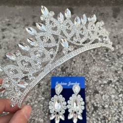 Grace Gümüş Gelin Tacı ve Üç Mekik Küpe Seti – Taşlı Düğün Abiye Aksesuar-GRACE-31 Grace Gümüş Gelin Tacı ve Üç Mekik Küpe Seti – Taşlı Düğün Abiye Aksesuar-GRACE-31