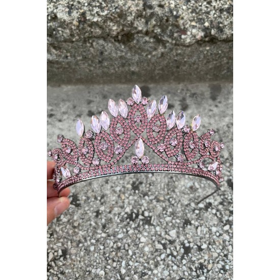 Grace Pembe Taç – Işıltılı Taşlı Gelin Kına Tacı, Düğün Abiye Aksesuarı Modeli-GRACE-4 Grace Pembe Taç – Işıltılı Taşlı Gelin Kına Tacı, Düğün Abiye Aksesuarı Modeli-GRACE-4
