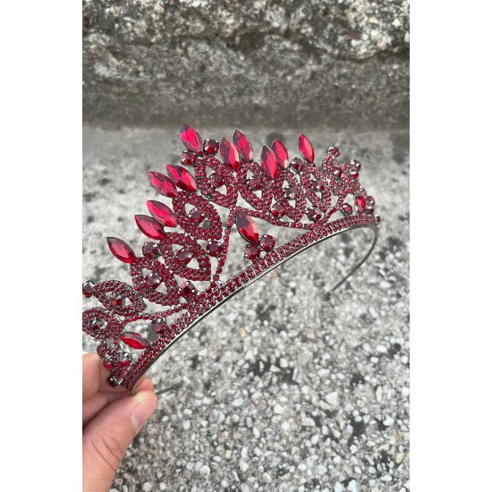 Grace Bordo Taç – Işıltılı Taşlı Gelin Kına Tacı, Düğün Abiye Aksesuarı Modeli-GRACE-5 Grace Bordo Taç – Işıltılı Taşlı Gelin Kına Tacı, Düğün Abiye Aksesuarı Modeli-GRACE-5