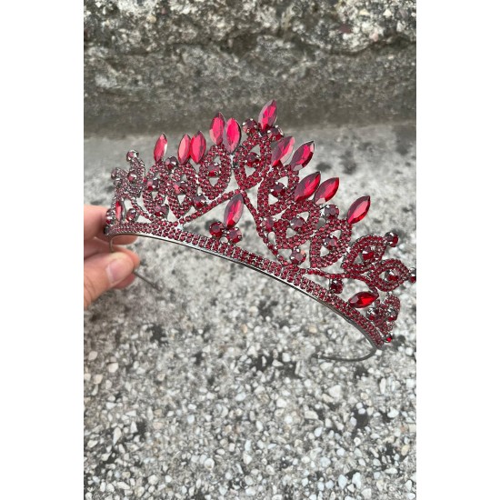 Grace Bordo Taç – Işıltılı Taşlı Gelin Kına Tacı, Düğün Abiye Aksesuarı Modeli-GRACE-5 Grace Bordo Taç – Işıltılı Taşlı Gelin Kına Tacı, Düğün Abiye Aksesuarı Modeli-GRACE-5