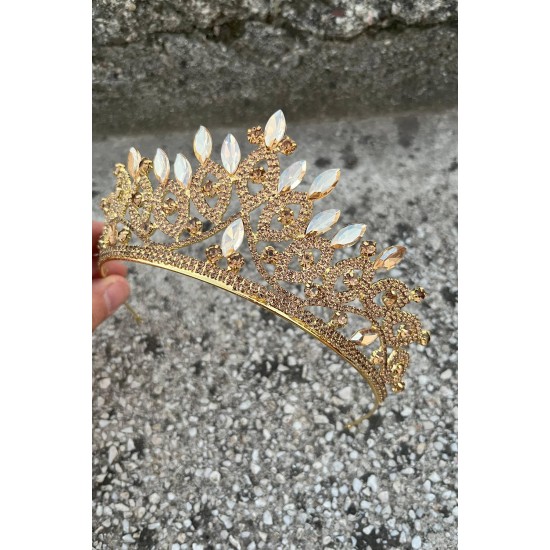 Grace Gold Taç – Işıltılı Taşlı Gelin Kına Tacı, Düğün Abiye Aksesuarı Modeli-GRACE-6 Grace Gold Taç – Işıltılı Taşlı Gelin Kına Tacı, Düğün Abiye Aksesuarı Modeli-GRACE-6