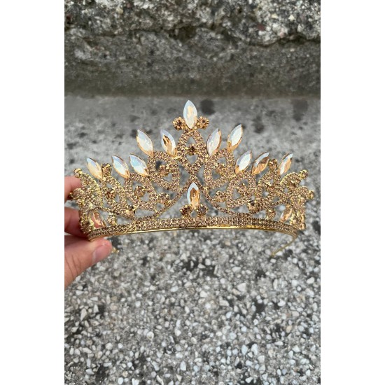Grace Gold Taç – Işıltılı Taşlı Gelin Kına Tacı, Düğün Abiye Aksesuarı Modeli-GRACE-6 Grace Gold Taç – Işıltılı Taşlı Gelin Kına Tacı, Düğün Abiye Aksesuarı Modeli-GRACE-6