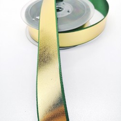 Sarı Yeşil Detaylı Kurdele 2,5 cm 1 Metre-GRK-110